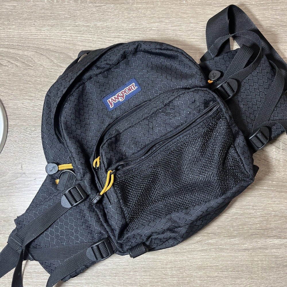 JanSport Fanny Waist Pack Bag 2 Water Bottle Holders 5+ liters 10x10x3 Black